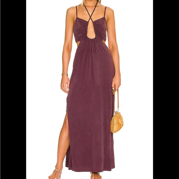 Young Fabulous & Broke Dresses & Skirts - Young Fabulous & Broke Nika Cutout Maxi Dress in Plum